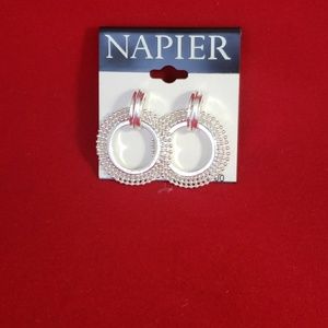 Silver loop drop earrings